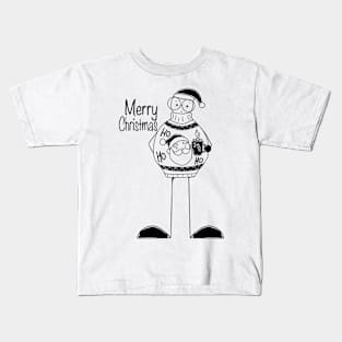 Ho Ho Ho christmas minimalist line art Kids T-Shirt